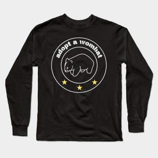 Adopt a wombat, a message to save endangered species Long Sleeve T-Shirt